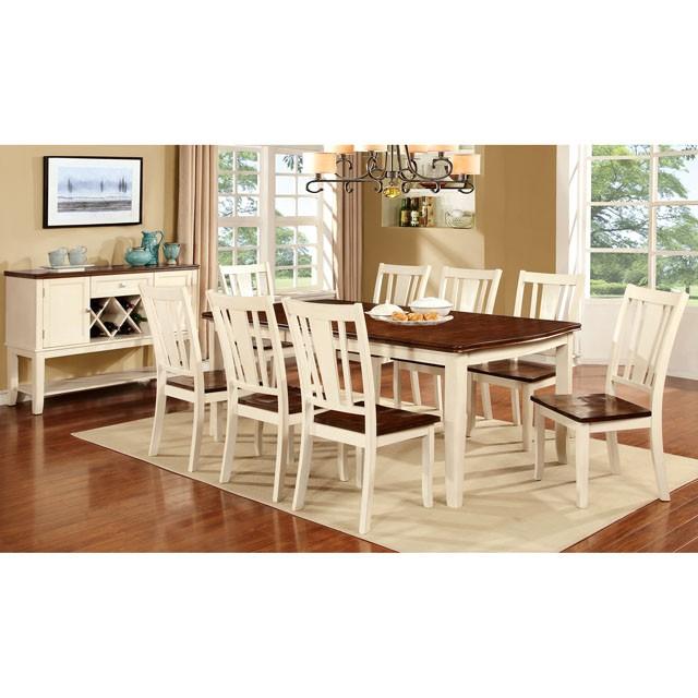 DOVER Vintage White/Cherry Dining Table w/ 18" Leaf - Premium Dining Table from FOA East - Just $464.10! Shop now at Furniture Wholesale Plus  We are the best furniture store in Nashville, Hendersonville, Goodlettsville, Madison, Antioch, Mount Juliet, Lebanon, Gallatin, Springfield, Murfreesboro, Franklin, Brentwood