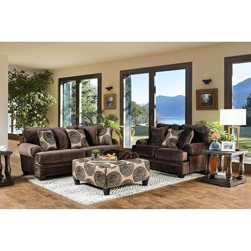 Bonaventura Brown Love Seat - Premium Loveseat from FOA East - Just $1014! Shop now at Furniture Wholesale Plus  We are the best furniture store in Nashville, Hendersonville, Goodlettsville, Madison, Antioch, Mount Juliet, Lebanon, Gallatin, Springfield, Murfreesboro, Franklin, Brentwood