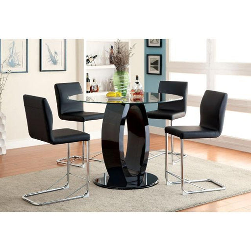 LODIA II Black Round Counter Ht. Table - Premium Dining Table from FOA East - Just $583.05! Shop now at Furniture Wholesale Plus  We are the best furniture store in Nashville, Hendersonville, Goodlettsville, Madison, Antioch, Mount Juliet, Lebanon, Gallatin, Springfield, Murfreesboro, Franklin, Brentwood