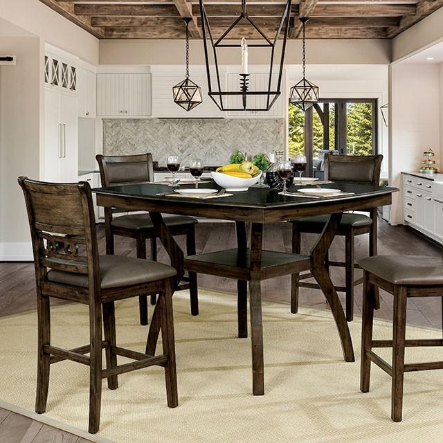 Flick Rustic Oak Counter Ht. Table - Premium Dining Table from FOA East - Just $269.10! Shop now at Furniture Wholesale Plus  We are the best furniture store in Nashville, Hendersonville, Goodlettsville, Madison, Antioch, Mount Juliet, Lebanon, Gallatin, Springfield, Murfreesboro, Franklin, Brentwood