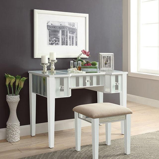 Joyce White Vanity w/ Stool - Premium Vanity from FOA East - Just $680.55! Shop now at Furniture Wholesale Plus  We are the best furniture store in Nashville, Hendersonville, Goodlettsville, Madison, Antioch, Mount Juliet, Lebanon, Gallatin, Springfield, Murfreesboro, Franklin, Brentwood