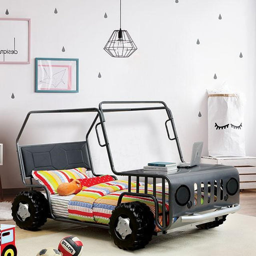 Trekker Gun Metal Twin Bed - Premium Bed from FOA East - Just $787.80! Shop now at Furniture Wholesale Plus  We are the best furniture store in Nashville, Hendersonville, Goodlettsville, Madison, Antioch, Mount Juliet, Lebanon, Gallatin, Springfield, Murfreesboro, Franklin, Brentwood