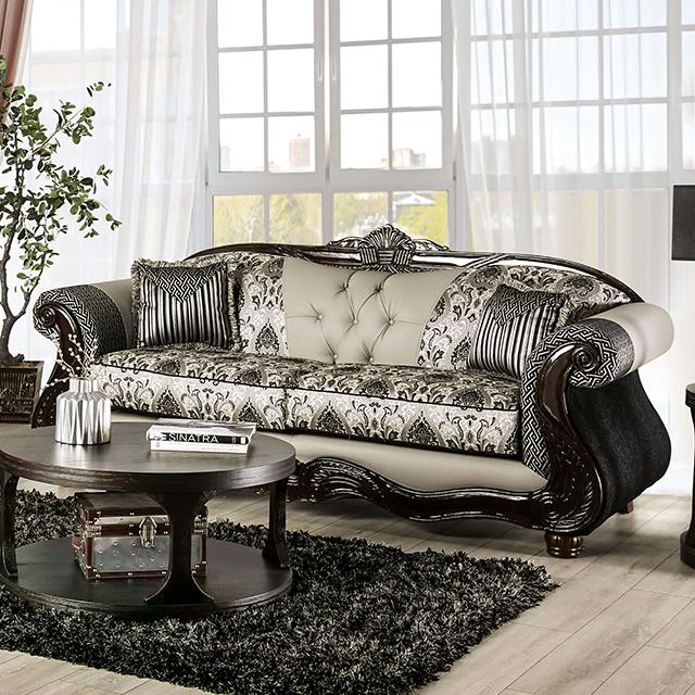 CRESPIGNANO Sofa, Black/Gray - Premium Sofa from FOA East - Just $1505.40! Shop now at Furniture Wholesale Plus  We are the best furniture store in Nashville, Hendersonville, Goodlettsville, Madison, Antioch, Mount Juliet, Lebanon, Gallatin, Springfield, Murfreesboro, Franklin, Brentwood