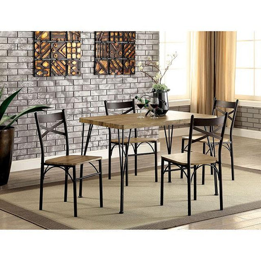 BANBURY Gray/Dark Bronze 5 Pc. 43" Dining Table Set, Gray - Premium Dining Room Set from FOA East - Just $251.55! Shop now at Furniture Wholesale Plus  We are the best furniture store in Nashville, Hendersonville, Goodlettsville, Madison, Antioch, Mount Juliet, Lebanon, Gallatin, Springfield, Murfreesboro, Franklin, Brentwood