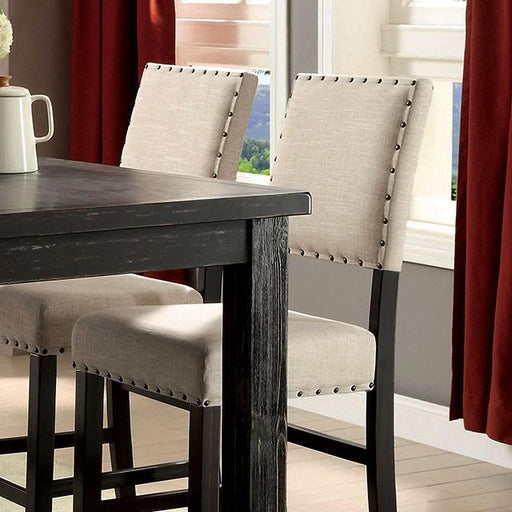 Sania II Antique Black/Beige Counter Ht. Chair (2/CTN) - Premium Dining Chair from FOA East - Just $273! Shop now at Furniture Wholesale Plus  We are the best furniture store in Nashville, Hendersonville, Goodlettsville, Madison, Antioch, Mount Juliet, Lebanon, Gallatin, Springfield, Murfreesboro, Franklin, Brentwood