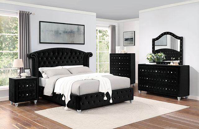 ZOHAR E.King Bed, Black - Premium Bed from FOA East - Just $986.70! Shop now at Furniture Wholesale Plus  We are the best furniture store in Nashville, Hendersonville, Goodlettsville, Madison, Antioch, Mount Juliet, Lebanon, Gallatin, Springfield, Murfreesboro, Franklin, Brentwood