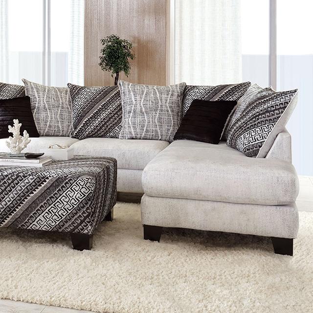 EIMEAR Sectional, Off-white/Black - Premium Sectional from FOA East - Just $1714.05! Shop now at Furniture Wholesale Plus  We are the best furniture store in Nashville, Hendersonville, Goodlettsville, Madison, Antioch, Mount Juliet, Lebanon, Gallatin, Springfield, Murfreesboro, Franklin, Brentwood