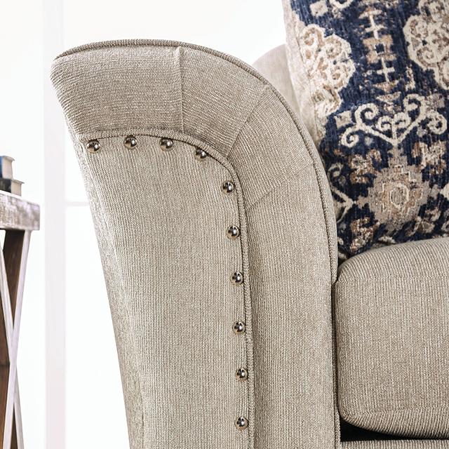 BELSIZE Loveseat, Beige/Navy - Premium Loveseat from FOA East - Just $1521! Shop now at Furniture Wholesale Plus  We are the best furniture store in Nashville, Hendersonville, Goodlettsville, Madison, Antioch, Mount Juliet, Lebanon, Gallatin, Springfield, Murfreesboro, Franklin, Brentwood