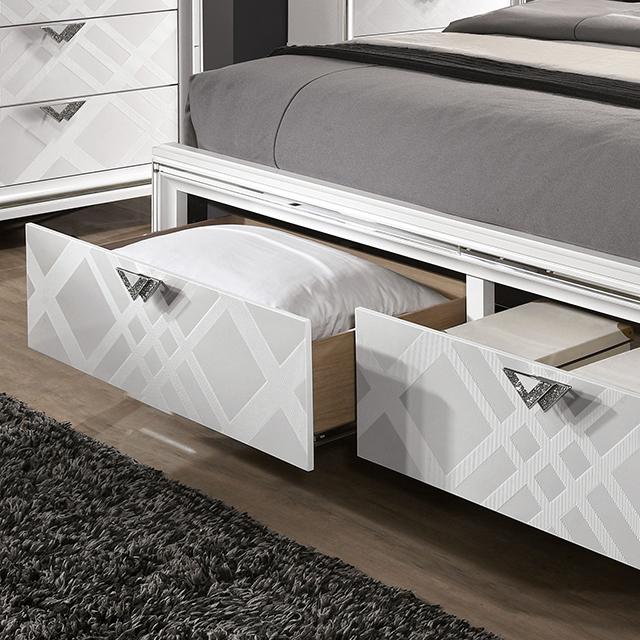 EMMELINE E.King Bed, White - Premium Bed from FOA East - Just $1402.05! Shop now at Furniture Wholesale Plus  We are the best furniture store in Nashville, Hendersonville, Goodlettsville, Madison, Antioch, Mount Juliet, Lebanon, Gallatin, Springfield, Murfreesboro, Franklin, Brentwood