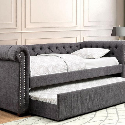 LEANNA Gray Daybed w/ Trundle, Gray - Premium Daybed w/ Trundle from FOA East - Just $889.20! Shop now at Furniture Wholesale Plus  We are the best furniture store in Nashville, Hendersonville, Goodlettsville, Madison, Antioch, Mount Juliet, Lebanon, Gallatin, Springfield, Murfreesboro, Franklin, Brentwood