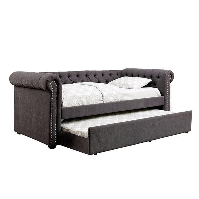 LEANNA Gray Daybed w/ Trundle, Gray - Premium Daybed w/ Trundle from FOA East - Just $889.20! Shop now at Furniture Wholesale Plus  We are the best furniture store in Nashville, Hendersonville, Goodlettsville, Madison, Antioch, Mount Juliet, Lebanon, Gallatin, Springfield, Murfreesboro, Franklin, Brentwood