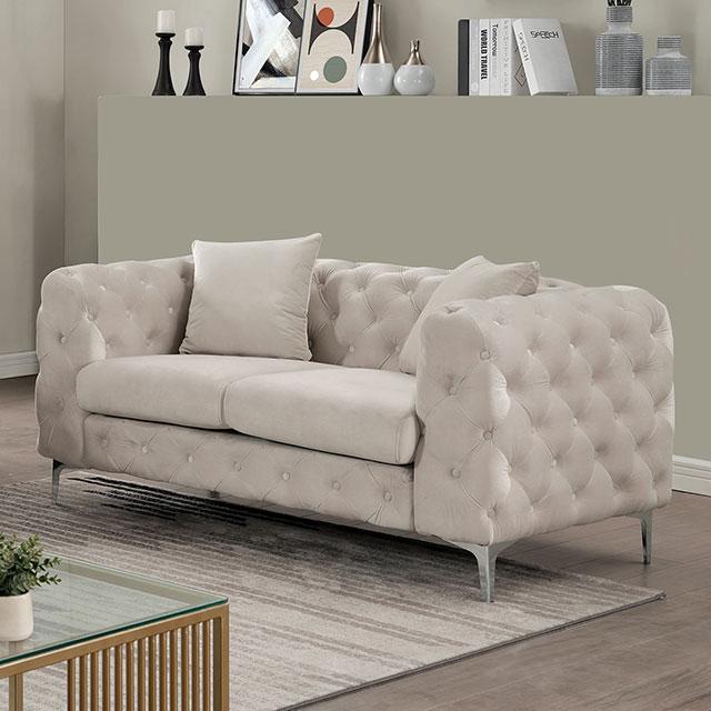 SAPPHIRA Loveseat, Beige - Premium Loveseat from FOA East - Just $666.90! Shop now at Furniture Wholesale Plus  We are the best furniture store in Nashville, Hendersonville, Goodlettsville, Madison, Antioch, Mount Juliet, Lebanon, Gallatin, Springfield, Murfreesboro, Franklin, Brentwood