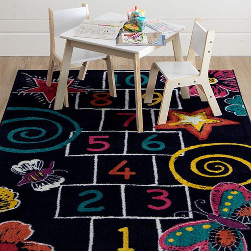 BARON 5' X 8', Area Rug, Hopscotch, Multi/Black - Premium Rug from FOA East - Just $202.80! Shop now at Furniture Wholesale Plus  We are the best furniture store in Nashville, Hendersonville, Goodlettsville, Madison, Antioch, Mount Juliet, Lebanon, Gallatin, Springfield, Murfreesboro, Franklin, Brentwood