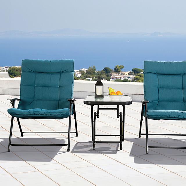 Bastia 3 Pc. Teal Conversation Set - Premium Outdoor Seating Set from FOA East - Just $212.55! Shop now at Furniture Wholesale Plus  We are the best furniture store in Nashville, Hendersonville, Goodlettsville, Madison, Antioch, Mount Juliet, Lebanon, Gallatin, Springfield, Murfreesboro, Franklin, Brentwood