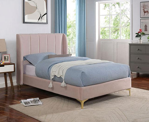 PEARL Twin Bed, Light Pink - Premium Bed from FOA East - Just $349.05! Shop now at Furniture Wholesale Plus  We are the best furniture store in Nashville, Hendersonville, Goodlettsville, Madison, Antioch, Mount Juliet, Lebanon, Gallatin, Springfield, Murfreesboro, Franklin, Brentwood