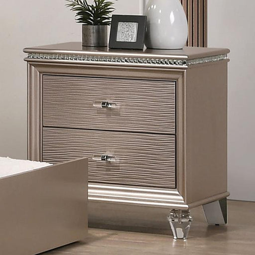 ALLIE Night Stand, Rose Gold - Premium Nightstand from FOA East - Just $273! Shop now at Furniture Wholesale Plus  We are the best furniture store in Nashville, Hendersonville, Goodlettsville, Madison, Antioch, Mount Juliet, Lebanon, Gallatin, Springfield, Murfreesboro, Franklin, Brentwood