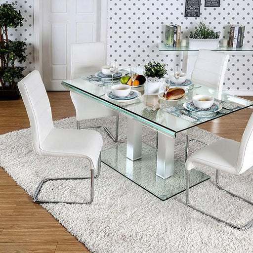 Richfield I Silver/Chrome Dining Table - Premium Dining Table from FOA East - Just $563.55! Shop now at Furniture Wholesale Plus  We are the best furniture store in Nashville, Hendersonville, Goodlettsville, Madison, Antioch, Mount Juliet, Lebanon, Gallatin, Springfield, Murfreesboro, Franklin, Brentwood