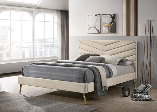 VIVAR Twin Bed, Beige - Premium Bed from FOA East - Just $388.05! Shop now at Furniture Wholesale Plus  We are the best furniture store in Nashville, Hendersonville, Goodlettsville, Madison, Antioch, Mount Juliet, Lebanon, Gallatin, Springfield, Murfreesboro, Franklin, Brentwood