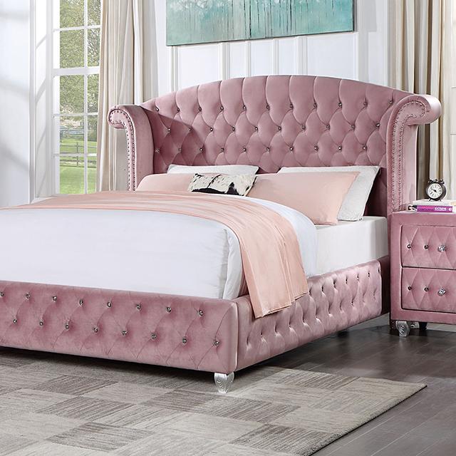 ZOHAR Full Bed, Pink - Premium Bed from FOA East - Just $661.05! Shop now at Furniture Wholesale Plus  We are the best furniture store in Nashville, Hendersonville, Goodlettsville, Madison, Antioch, Mount Juliet, Lebanon, Gallatin, Springfield, Murfreesboro, Franklin, Brentwood