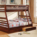 California II Cherry Twin/Full Bunk Bed w/ 2 Drawers - Premium Bunk Bed from FOA East - Just $639.60! Shop now at Furniture Wholesale Plus  We are the best furniture store in Nashville, Hendersonville, Goodlettsville, Madison, Antioch, Mount Juliet, Lebanon, Gallatin, Springfield, Murfreesboro, Franklin, Brentwood