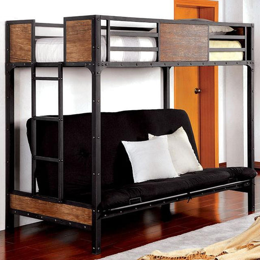 CLAPTON Black Twin Bed w/ Futon Base - Premium Bed from FOA East - Just $641.55! Shop now at Furniture Wholesale Plus  We are the best furniture store in Nashville, Hendersonville, Goodlettsville, Madison, Antioch, Mount Juliet, Lebanon, Gallatin, Springfield, Murfreesboro, Franklin, Brentwood