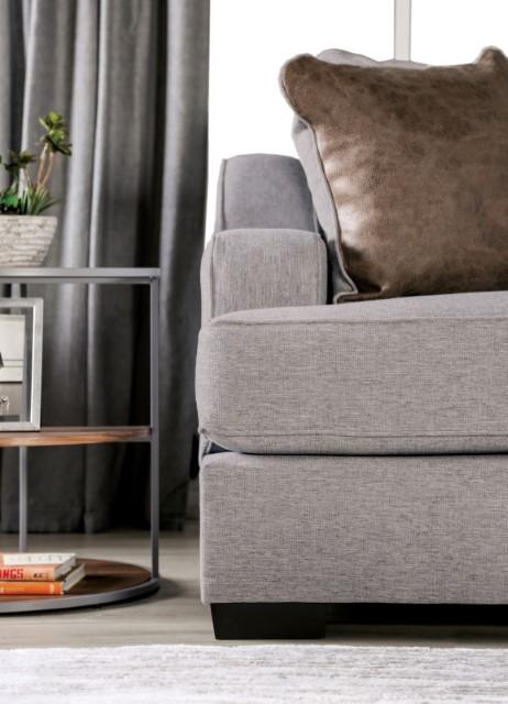 SKYLINE Loveseat, Light Gray/Brown - Premium Loveseat from FOA East - Just $1404! Shop now at Furniture Wholesale Plus  We are the best furniture store in Nashville, Hendersonville, Goodlettsville, Madison, Antioch, Mount Juliet, Lebanon, Gallatin, Springfield, Murfreesboro, Franklin, Brentwood