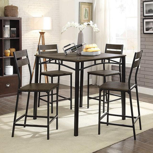 Westport Antique Brown/Black 5 Pc. Counter Ht. Table Set - Premium Dining Room Set from FOA East - Just $310.05! Shop now at Furniture Wholesale Plus  We are the best furniture store in Nashville, Hendersonville, Goodlettsville, Madison, Antioch, Mount Juliet, Lebanon, Gallatin, Springfield, Murfreesboro, Franklin, Brentwood