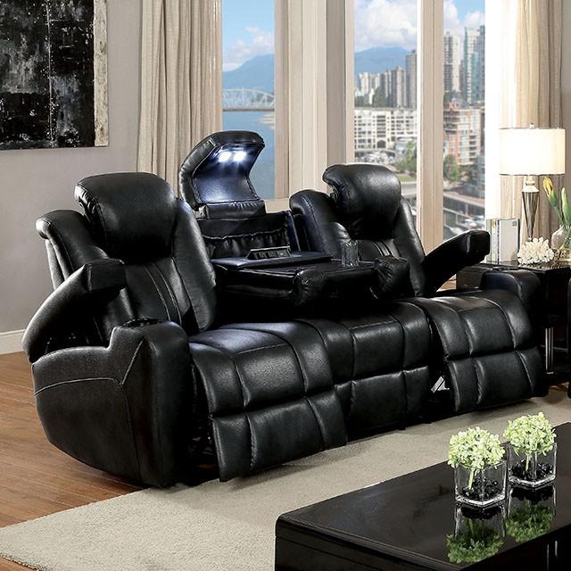 ZAURAK Dark Gray Sofa w/ 2 Recliners - Premium Sofa from FOA East - Just $2373.15! Shop now at Furniture Wholesale Plus  We are the best furniture store in Nashville, Hendersonville, Goodlettsville, Madison, Antioch, Mount Juliet, Lebanon, Gallatin, Springfield, Murfreesboro, Franklin, Brentwood