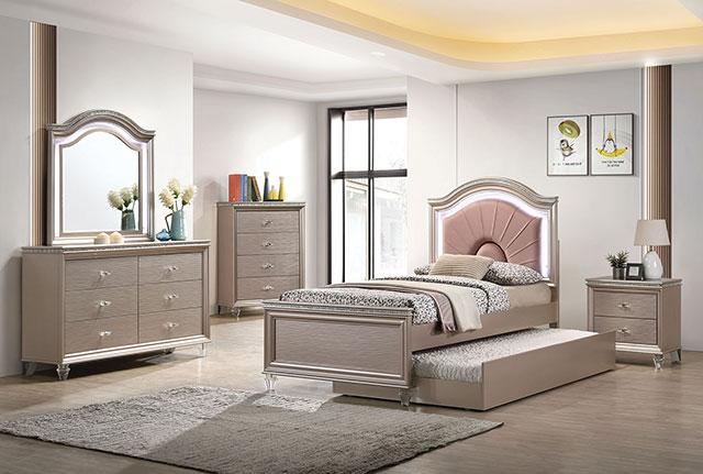 ALLIE Full Bed, Rose Gold - Premium Bed from FOA East - Just $680.55! Shop now at Furniture Wholesale Plus  We are the best furniture store in Nashville, Hendersonville, Goodlettsville, Madison, Antioch, Mount Juliet, Lebanon, Gallatin, Springfield, Murfreesboro, Franklin, Brentwood