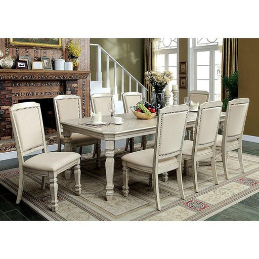 HOLCROFT Antique White/Ivory Dining Table - Premium Dining Table from FOA East - Just $680.55! Shop now at Furniture Wholesale Plus  We are the best furniture store in Nashville, Hendersonville, Goodlettsville, Madison, Antioch, Mount Juliet, Lebanon, Gallatin, Springfield, Murfreesboro, Franklin, Brentwood