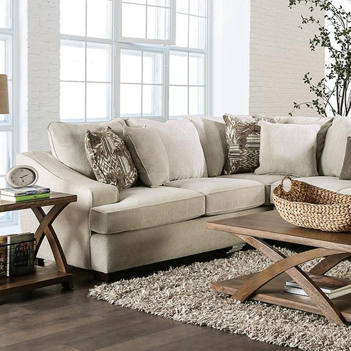 MORNINGTON Sectional, Ivory/Brown - Premium Sectional from FOA East - Just $2533.05! Shop now at Furniture Wholesale Plus  We are the best furniture store in Nashville, Hendersonville, Goodlettsville, Madison, Antioch, Mount Juliet, Lebanon, Gallatin, Springfield, Murfreesboro, Franklin, Brentwood