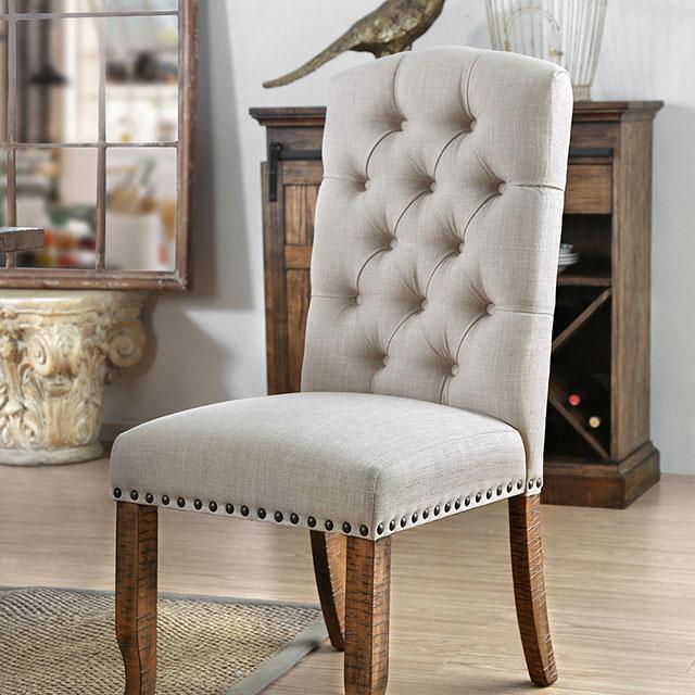 Gianna Rustic Pine/Ivory Side Chair (2/CTN) - Premium Dining Chair from FOA East - Just $331.50! Shop now at Furniture Wholesale Plus  We are the best furniture store in Nashville, Hendersonville, Goodlettsville, Madison, Antioch, Mount Juliet, Lebanon, Gallatin, Springfield, Murfreesboro, Franklin, Brentwood