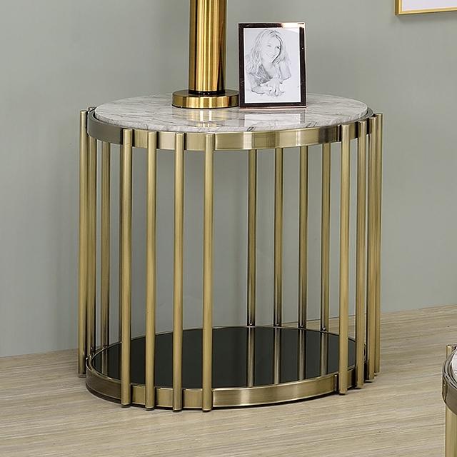 OFELIA End Table, Antique Brass/Black - Premium End Table from FOA East - Just $466.05! Shop now at Furniture Wholesale Plus  We are the best furniture store in Nashville, Hendersonville, Goodlettsville, Madison, Antioch, Mount Juliet, Lebanon, Gallatin, Springfield, Murfreesboro, Franklin, Brentwood