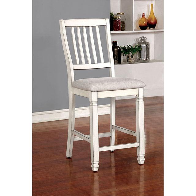 Kaliyah Antique White Counter Ht. Chair (2/CTN) - Premium Dining Chair from FOA East - Just $222.30! Shop now at Furniture Wholesale Plus  We are the best furniture store in Nashville, Hendersonville, Goodlettsville, Madison, Antioch, Mount Juliet, Lebanon, Gallatin, Springfield, Murfreesboro, Franklin, Brentwood