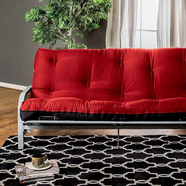 KNOX Red 8" Red/Black Futon Mattress w/ Inner Spring - Premium Futon Mattress from FOA East - Just $310.05! Shop now at Furniture Wholesale Plus  We are the best furniture store in Nashville, Hendersonville, Goodlettsville, Madison, Antioch, Mount Juliet, Lebanon, Gallatin, Springfield, Murfreesboro, Franklin, Brentwood