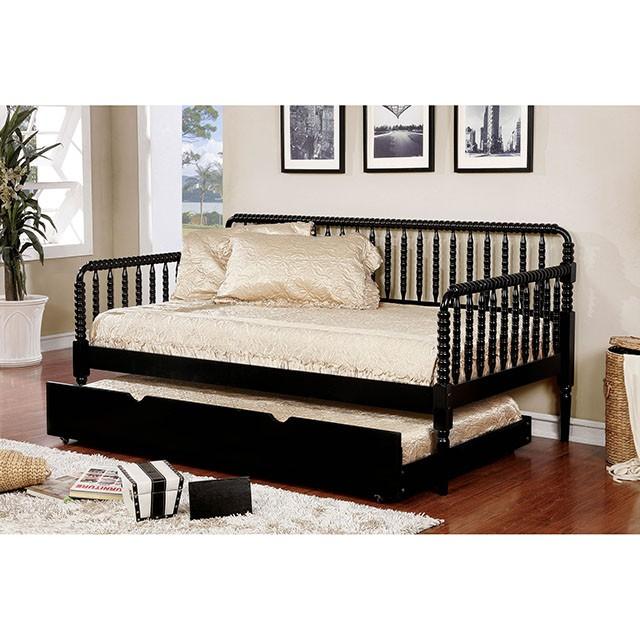 Linda Black Twin Daybed - Premium Daybed from FOA East - Just $446.55! Shop now at Furniture Wholesale Plus  We are the best furniture store in Nashville, Hendersonville, Goodlettsville, Madison, Antioch, Mount Juliet, Lebanon, Gallatin, Springfield, Murfreesboro, Franklin, Brentwood