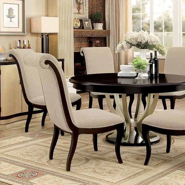 Ornette Espresso Round Table - Premium Dining Table from FOA East - Just $639.60! Shop now at Furniture Wholesale Plus  We are the best furniture store in Nashville, Hendersonville, Goodlettsville, Madison, Antioch, Mount Juliet, Lebanon, Gallatin, Springfield, Murfreesboro, Franklin, Brentwood