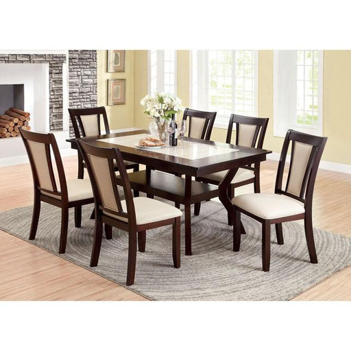 BRENT Dark Cherry/Ivory Dining Table - Premium Dining Table from FOA East - Just $388.05! Shop now at Furniture Wholesale Plus  We are the best furniture store in Nashville, Hendersonville, Goodlettsville, Madison, Antioch, Mount Juliet, Lebanon, Gallatin, Springfield, Murfreesboro, Franklin, Brentwood