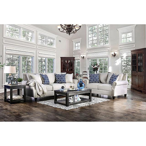 Giovanni Beige/Blue Love Seat - Premium Loveseat from FOA East - Just $1682.85! Shop now at Furniture Wholesale Plus  We are the best furniture store in Nashville, Hendersonville, Goodlettsville, Madison, Antioch, Mount Juliet, Lebanon, Gallatin, Springfield, Murfreesboro, Franklin, Brentwood