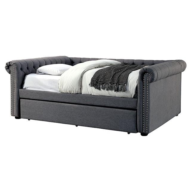 LEANNA Gray Daybed w/ Trundle, Gray - Premium Daybed w/ Trundle from FOA East - Just $889.20! Shop now at Furniture Wholesale Plus  We are the best furniture store in Nashville, Hendersonville, Goodlettsville, Madison, Antioch, Mount Juliet, Lebanon, Gallatin, Springfield, Murfreesboro, Franklin, Brentwood