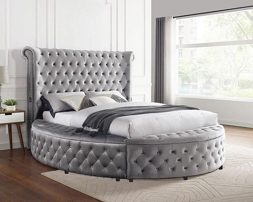 SANSOM E.King Bed, Gray - Premium Bed from FOA East - Just $1324.05! Shop now at Furniture Wholesale Plus  We are the best furniture store in Nashville, Hendersonville, Goodlettsville, Madison, Antioch, Mount Juliet, Lebanon, Gallatin, Springfield, Murfreesboro, Franklin, Brentwood