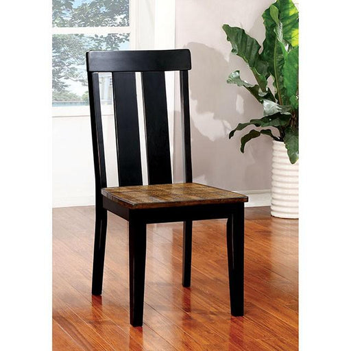 ALANA Antique Oak/Black Side Chair (2/CTN) - Premium Dining Chair from FOA East - Just $222.30! Shop now at Furniture Wholesale Plus  We are the best furniture store in Nashville, Hendersonville, Goodlettsville, Madison, Antioch, Mount Juliet, Lebanon, Gallatin, Springfield, Murfreesboro, Franklin, Brentwood