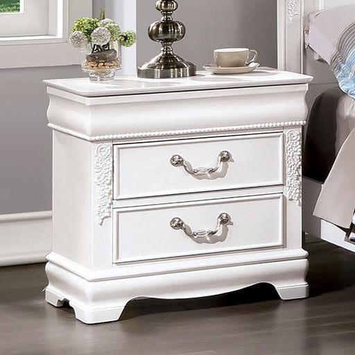 ALECIA Night Stand w/ USB, White - Premium Nightstand from FOA East - Just $273! Shop now at Furniture Wholesale Plus  We are the best furniture store in Nashville, Hendersonville, Goodlettsville, Madison, Antioch, Mount Juliet, Lebanon, Gallatin, Springfield, Murfreesboro, Franklin, Brentwood