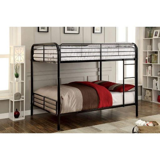 BROCKET Black Metal Full/Full Bunk Bed - Premium Bunk Bed from FOA East - Just $544.05! Shop now at Furniture Wholesale Plus  We are the best furniture store in Nashville, Hendersonville, Goodlettsville, Madison, Antioch, Mount Juliet, Lebanon, Gallatin, Springfield, Murfreesboro, Franklin, Brentwood