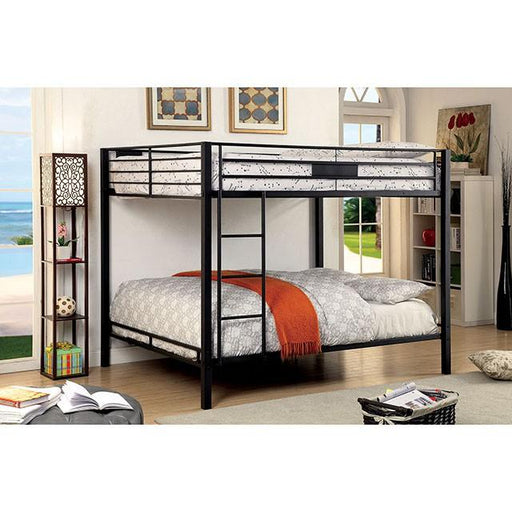 CLAREN Black Queen/Queen Bunk Bed - Premium Bunk Bed from FOA East - Just $602.55! Shop now at Furniture Wholesale Plus  We are the best furniture store in Nashville, Hendersonville, Goodlettsville, Madison, Antioch, Mount Juliet, Lebanon, Gallatin, Springfield, Murfreesboro, Franklin, Brentwood