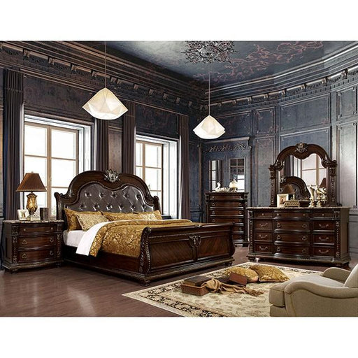 Fromberg Brown Cherry E.King Bed - Premium Bed from FOA East - Just $1556.10! Shop now at Furniture Wholesale Plus  We are the best furniture store in Nashville, Hendersonville, Goodlettsville, Madison, Antioch, Mount Juliet, Lebanon, Gallatin, Springfield, Murfreesboro, Franklin, Brentwood