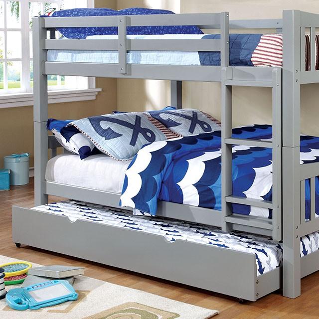 Cameron Gray Full/Full Bunk Bed - Premium Bunk Bed from FOA East - Just $680.55! Shop now at Furniture Wholesale Plus  We are the best furniture store in Nashville, Hendersonville, Goodlettsville, Madison, Antioch, Mount Juliet, Lebanon, Gallatin, Springfield, Murfreesboro, Franklin, Brentwood