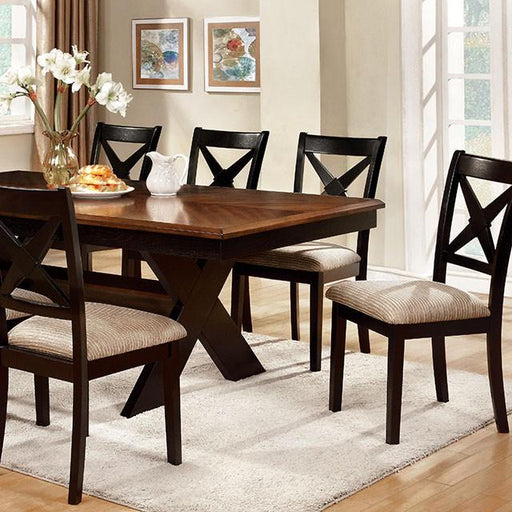 Liberta Dark Oak/Black Dining Table - Premium Dining Table from FOA East - Just $563.55! Shop now at Furniture Wholesale Plus  We are the best furniture store in Nashville, Hendersonville, Goodlettsville, Madison, Antioch, Mount Juliet, Lebanon, Gallatin, Springfield, Murfreesboro, Franklin, Brentwood