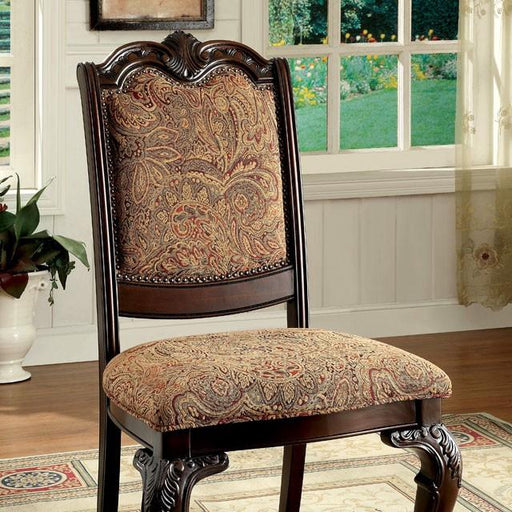 BELLAGIO Brown Cherry/Pattern Fabric Side Chair (2/CTN) - Premium Chair from FOA East - Just $507! Shop now at Furniture Wholesale Plus  We are the best furniture store in Nashville, Hendersonville, Goodlettsville, Madison, Antioch, Mount Juliet, Lebanon, Gallatin, Springfield, Murfreesboro, Franklin, Brentwood