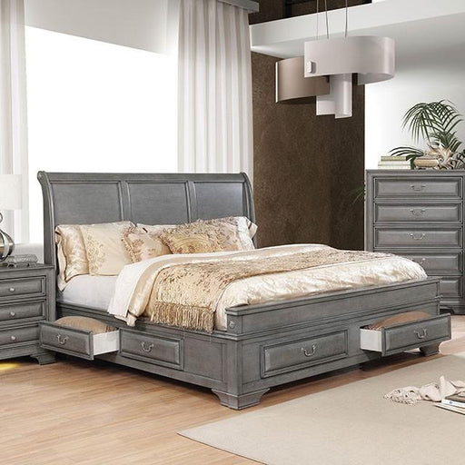 Brandt Gray Cal.King Bed - Premium Bed from FOA East - Just $1246.05! Shop now at Furniture Wholesale Plus  We are the best furniture store in Nashville, Hendersonville, Goodlettsville, Madison, Antioch, Mount Juliet, Lebanon, Gallatin, Springfield, Murfreesboro, Franklin, Brentwood